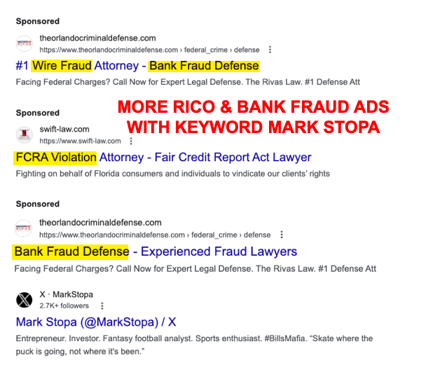 RICO Bank Fraud Ads